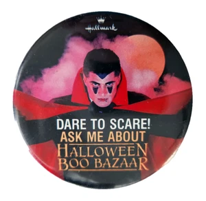 RARE Hallmark BUTTON PIN Halloween Vintage '88 Promo VAMPIRE Dare to Scare - Bild 1 von 2
