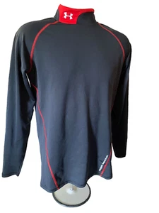 Under Armour Men's Med fitted Coldgear Black RedTrim - Picture 1 of 8