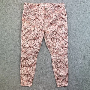 Jen 7 For All Mankind Women's Ankle Skinny Jeans Pink Snake Skin Print Sz 14 NEW - Picture 1 of 7