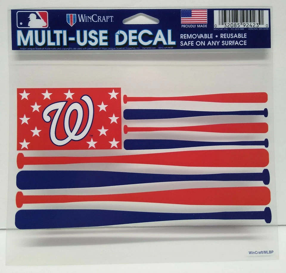 Washington Nationals MLB Wincraft Baseball Bat Flag Decal Sticker FREE SHIPPING - Image 1 of 1