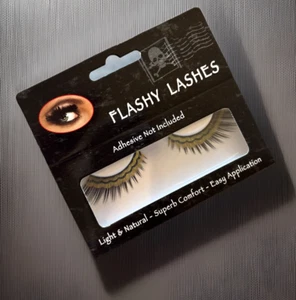 NEW Flashy Lashes Long Black Gold Costume Eyelashes Cosplay - Picture 1 of 4