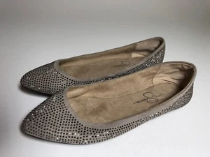 Ballerine Jessica Simpson Labelle con strass grigio taglia 7,5 - Foto 1 di 9