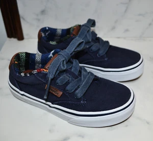 CHILDRENS BOYS VANS NAVY BLUE TRAINERS INFANT SIZE 11 ERA 59 PLAID OFF THE WALL - Picture 1 of 5