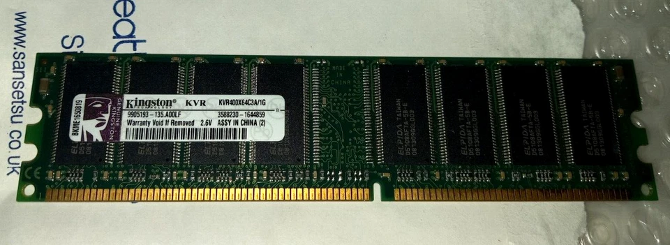 Kingston KVR400X64C3A, DDR400, PC3200, CL 3, 1GB - Image 1 of 1
