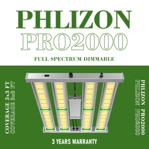 PHLIZON PRO-2000W LED Lámpara de Crecimiento Espectro Completo para 75*75cm Tienda Interior - Imagen 1 de 12