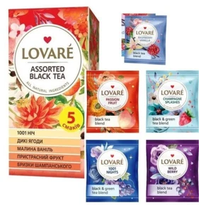 Té negro ucraniano surtido natural LOVARE floral y frutal 5 sabores 25 bolsas de té - Imagen 1 de 3