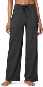 G4Free Wide Leg Pants for Women Yoga High Waist Sweatpants Small, Black - Picture 1 of 7