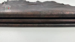 METALLIC OLD COPPER ANTIQUED thin soft Lambskin leather skin 5sqf 0.5mm #C3448 - Picture 1 of 7