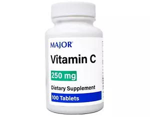MAJOR Vitamin C 250 mg Ascorbic Acid Tablets, 100 Count - Picture 1 of 3