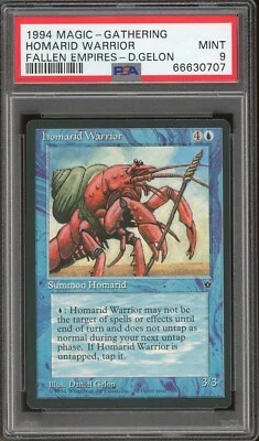 1994 Magic the Gathering MTG Fallen Empires Homarid Warrior D. Gelon PSA 9 Mint - Image 1 of 2