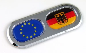 EU Germany European Union Country Flag Car Chrome Emblem Decal Sticker Badge DC - Imagen 1 de 5