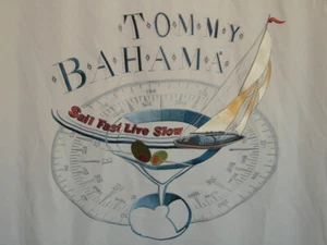 Tommy Bahama Beige Embroidered "Sail Fast, Live Slow" Silk S/S Hawaian Shirt 2XL - Picture 1 of 9
