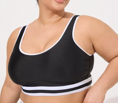 Nuevo Torrid Plus Talla 5 Negro/Blanco Inalámbrico Acolchado Scoop Bikini Top de Natación 5X 28 Foto 1 de 3