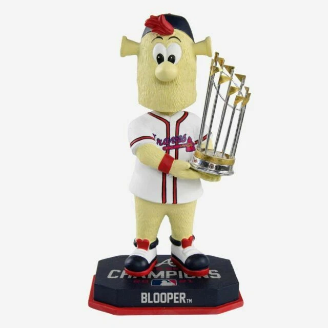 FOCO Blooper Atlanta Braves 2021 World Series Champions Bobblehead, 8" Mascot