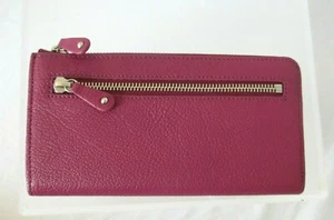 Cartera Continental de Cuero 3/4 Cremallera Alrededor Rosa NUEVA - Imagen 1 de 6
