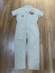 Vintage LL Bean Herren 42 Medium hellbraun Kurzarm Overall Skater Thrasher Grunge - Bild 1 von 11