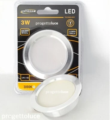 Faretto a led incasso slim 3W luce calda naturale e fredda mobili mensole cappa - Immagine 1 di 2