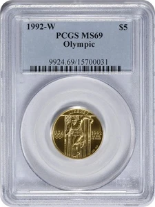 1992-W Olympic $5 Gold Five Dollar Commemorative Gold MS69 PCGS - Picture 1 of 2