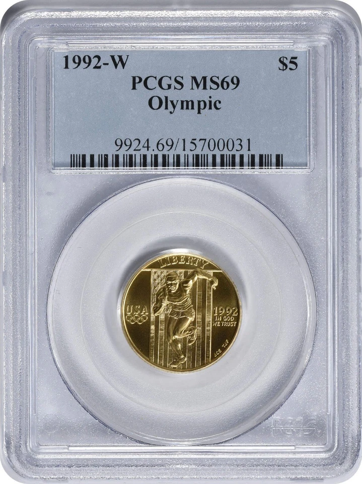 1992-W Olympic $5 Gold Five Dollar Commemorative Gold MS69 PCGS - Image 1 of 2