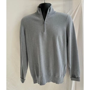 Brunello Cucinelli 100% Cashmere Sweater 1/2 Zip Sweater -Gray-S-$1145 Retail - Picture 1 of 13