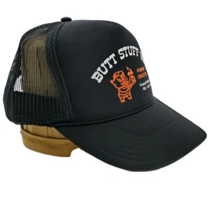 Otto Butt Stuff BBQ Trucker Hat Men's Black Mesh Snapback Baseball Cap - Picture 1 of 11
