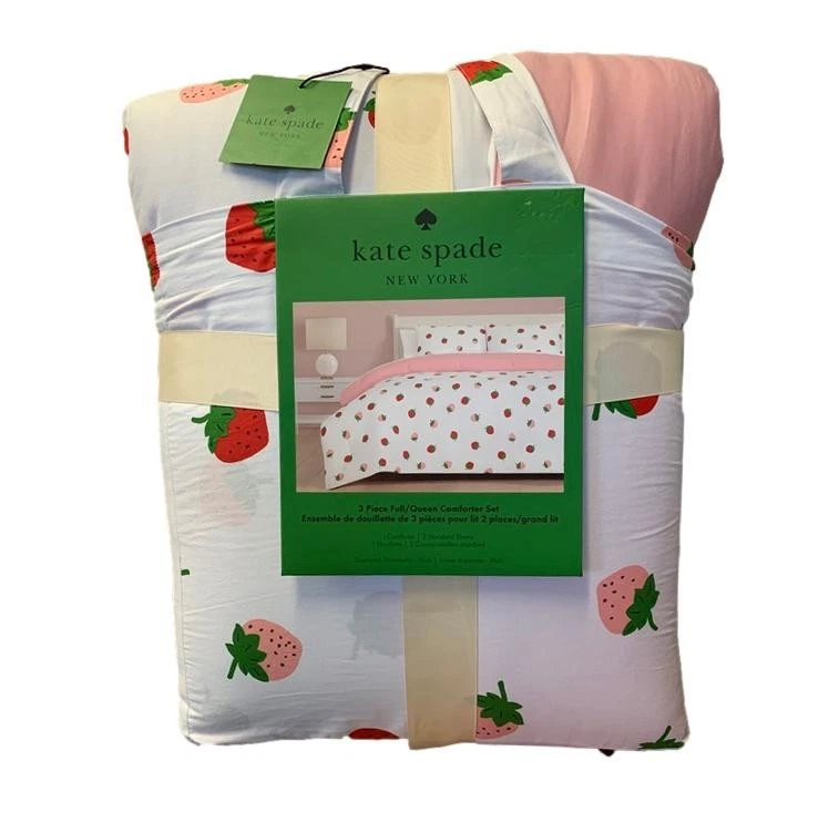 Kate Spade New York Scattered Strawberry Comforter Set Queen New - Image 1 of 4