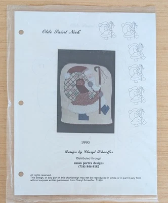 Olde Saint Nick Cross Stitch Pattern by Cheryl Schaeffer 1990 NEW - Image 1 of 2