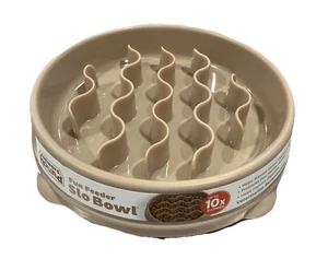 Ciotola Slow Feeder - Onda, piccola/piccola tazza 3/4 bagnata/asciugata. Beige. Rosa o come nuovo - Foto 1 di 9