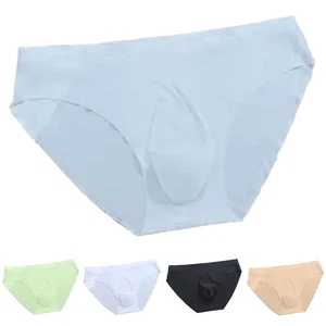 Low Waist Ultra Thin Seamless Brief Underwear for Men Bulge Pouch Underpants - Picture 1 of 24
