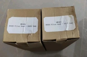 2 x Filtergehäuse DWC001 304SS + Sumpffilterkopf Nagelneu - Bild 1 von 5