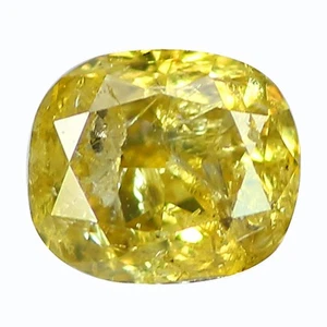 0.16 Ct I-1 Genuine Oval 3.4 x 3 MM Fancy Lime Yellow 100% Natural Diamond - Picture 1 of 5