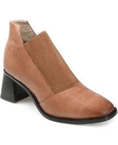 Journee Signature Womens Boots STYLLA Mixed Media Leather Chelsea Tan Size 10 M - Picture 1 of 4