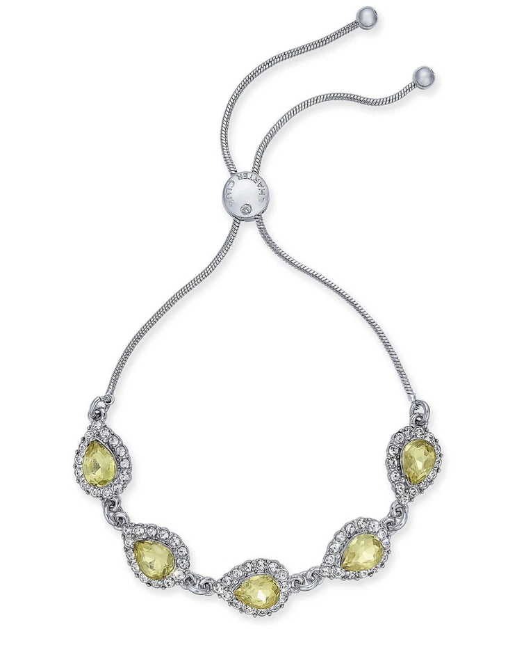 Pulsera deslizante Charter Club de cristal y piedra plateada ¡NUEVA CON ETIQUETAS! AUC de $29,50 Foto 1 de 1