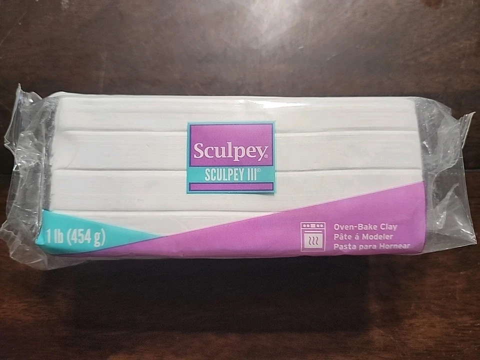 Sculpey III argila de polímero branco 1 lb forno assado lacrado - Imagem 1 de 4
