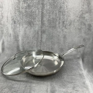 Cuisinart Skillet 12 Inch Stainless Steel Induction Ready With Lid 76122-30 - Picture 1 of 20