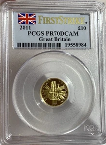 Great Britain Elizabeth II gold Proof "Britannia" 10 Pounds 2011 PR70 Deep Cameo - Picture 1 of 3