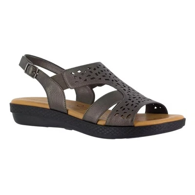 Easy Street Women Bolt Slingback Cut-Out Sandals Size US 10M Pewter Grey - Image 1 of 4