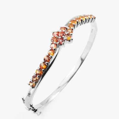 Stupendous Ombre Orange Sapphire Bracelets & Charms 925 Sterling Silver Jewelry - Image 1 of 4