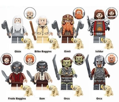 8pc Herr der Ringe / HDR / Lotr /  Klemmbaustein Custom Minifigur MOC   Neu - Bild 1 von 4