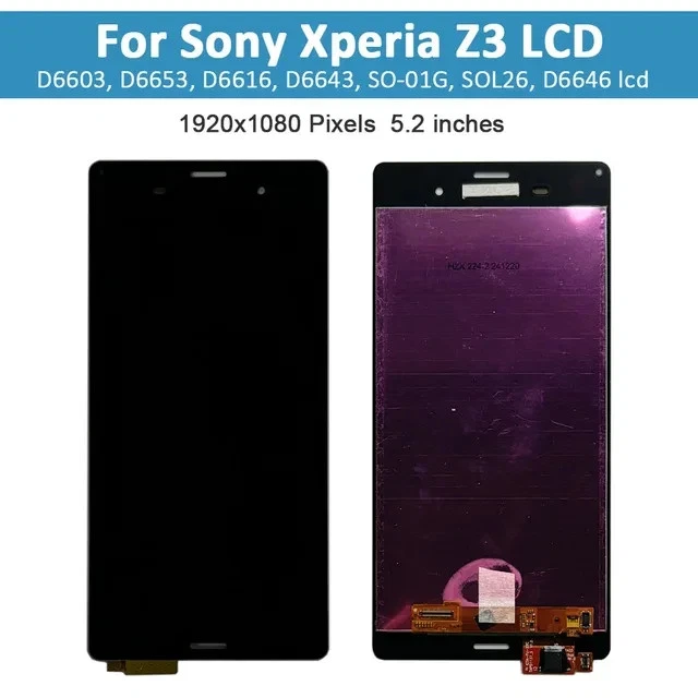 Digitalizador de pantalla táctil negro y LCD de repuesto para Sony Xperia Z3 D6603 D6643 Foto 1 de 1