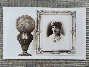 RPPC Woman Framed Portrait Floral Gone With The Wind Oil Lamp Photo Postcard - Picture 1 of 2