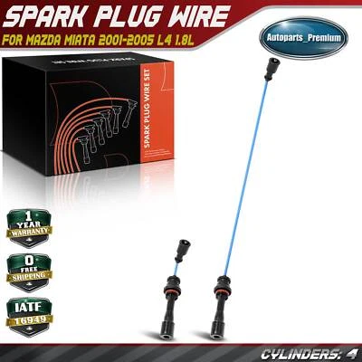 Juego de 2 cables de bujía para Mazda Miata 2001 2020 2003 2004 2005 1,8 L BP6D18140A Foto 1 de 4