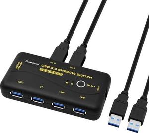 JideTech Switch USB 3.0 avec 2 câbles USB 3.0, prend en charge 3 modes de commutation - Photo 1/6
