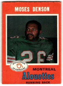 1971 O-Pee-Chee CFL Moses Denson #107 Montreal Alouettes - Picture 1 of 2