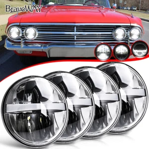 For 58-75 Chevy Impala El Camino 4PCS 5.75" 5 3/4inch LED Headlights DRL Hi/Lo - Picture 1 of 10