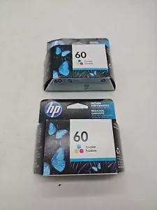 HP 60 Tri-Color Ink Cartridge Genuine Sealed *EXPIRED 2017 2019 Lot Of 2 New - Picture 1 of 4