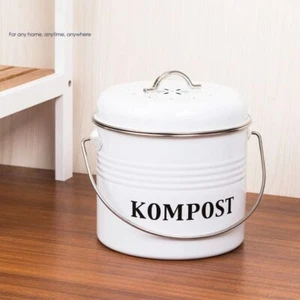 Small Kitchen Compost Bin Food Waste Bucket for Trash Scraps Carrying Handle - Picture 1 of 8