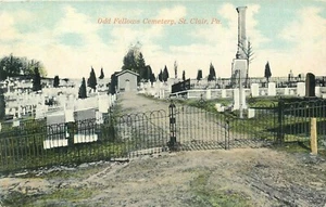 ST CLAIR PENNSYLVANIA ODD FELLOWS CEMETERY OLD 1916 POSTCARD VIEW - Picture 1 of 2