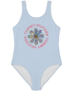 NEW W TAGS Tommy Hilfiger Kids Daisy Sequin One-Piece Girl's Swimsuit, XL (16) - Picture 1 of 1