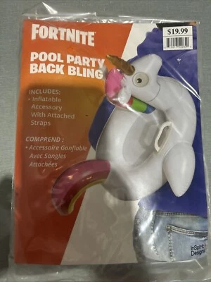 Fortnite Pool Party Back Bling Inflatable Costume Accessory Halloween Game Gift - Image 1 of 2